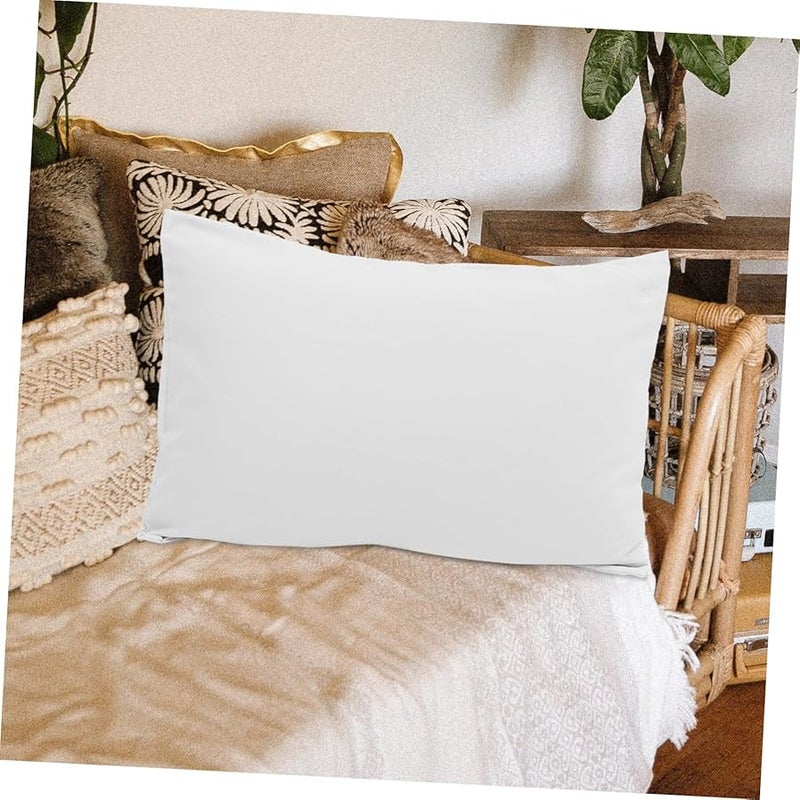 حافظة وسادة سفر بيضاء من الألياف الدقيقة، 2 قطعة، بإغلاق مغلف للأولاد والبنات - Image 5